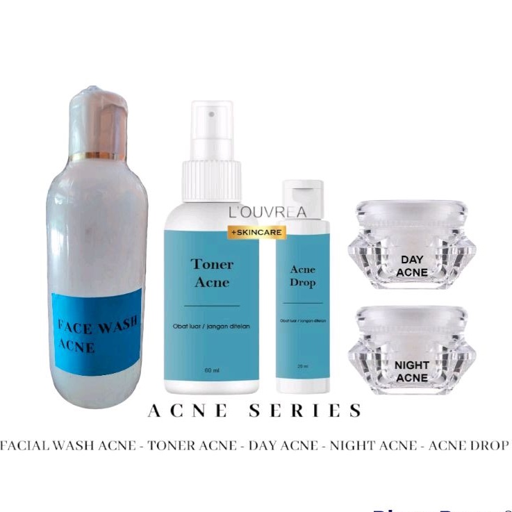 Louvrea paket acne series lengkap/ paket jerawat/ paket membasmi jerawat