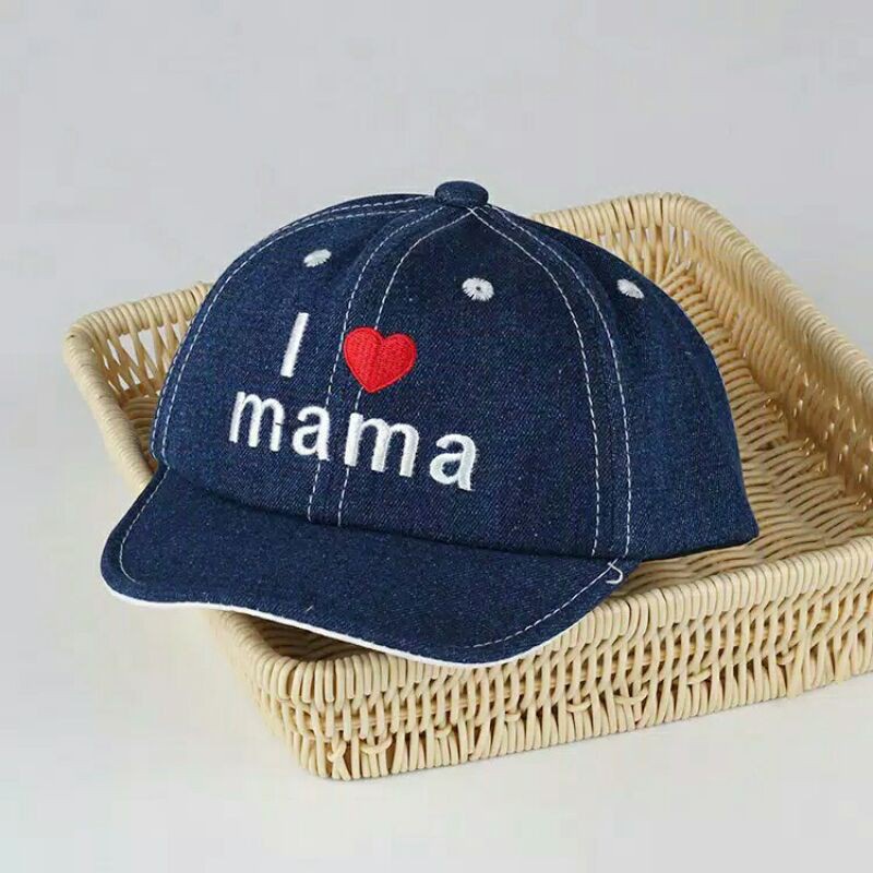 BABY STORE01 - TPA TOPI BAYI I LOVE PAPA I LOVE MAMA TOPI ANAK