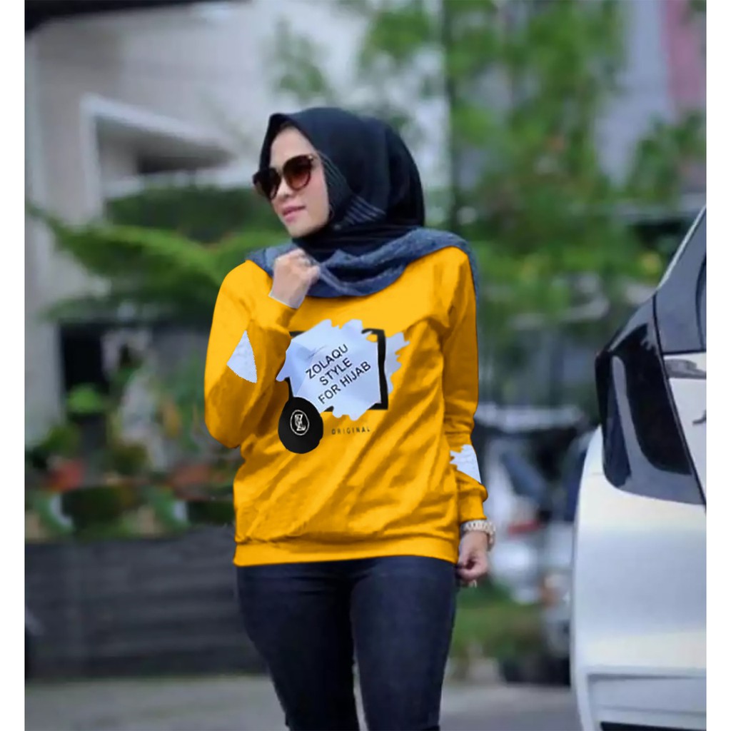 TOTOTAshop.Baju wanita ZLQ SF TET,Bahan babyterry,Lengan panjang,Motif sablon halus,ukuran M-L-XL.