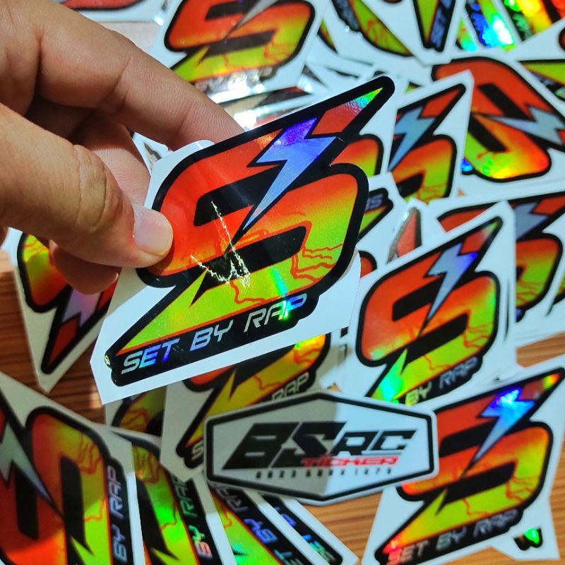 

sticker set by rap / setbyrap hologram . barang sesuai vidio