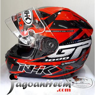 NHK Helm GP1000 STAR | GP-1000 RED -Silver| GP 1000 Double Visor