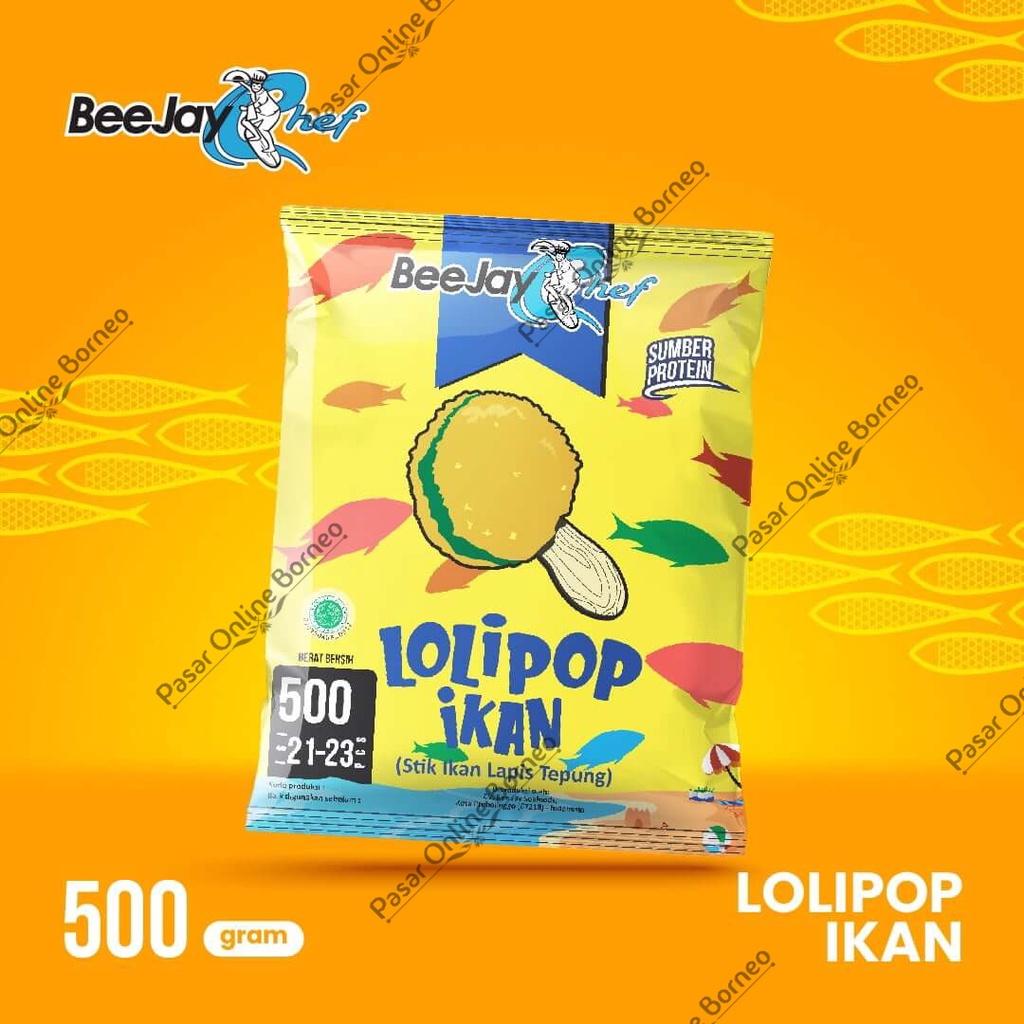 BeeJay Chef Lolipop Ikan Stik Ikan Lapis Tepung 500 Gram Frozen Food