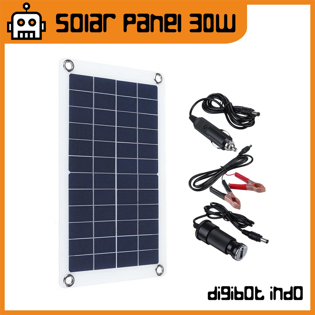 Jual Solar Panel - 30W Dual USB 12V / 5V DC | Shopee Indonesia