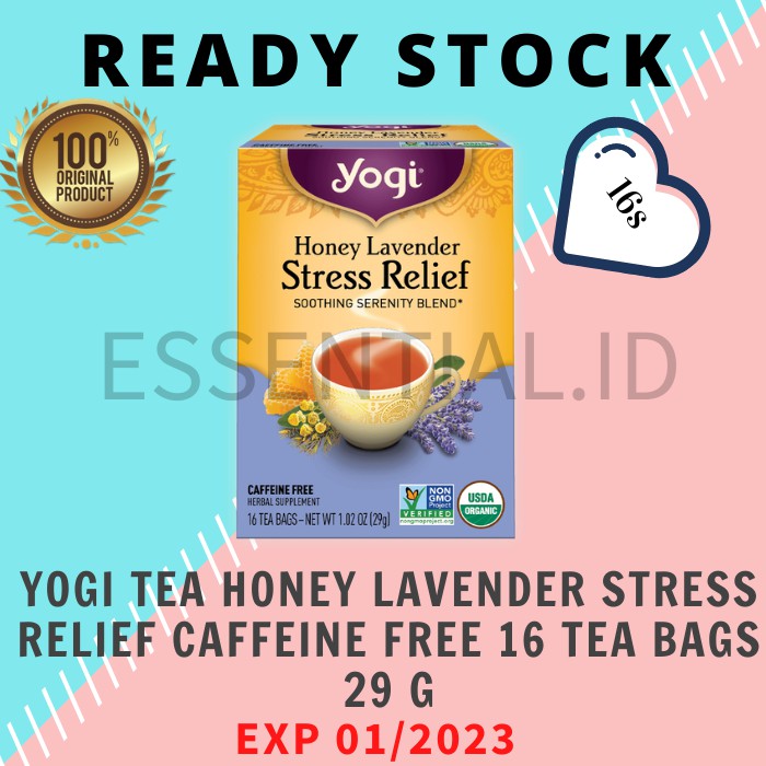 

Yogi Tea Honey Lavender Stress Relief Caffeine Free 16 Tea Bags 29 g