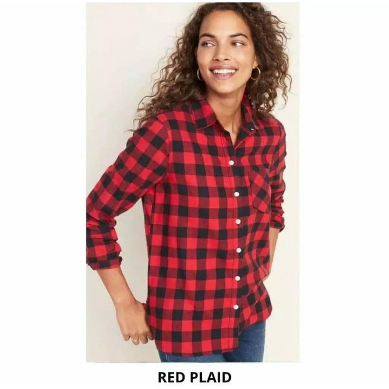 Old Navy Atasan Kemeja Wanita Lengan Panjang Casual