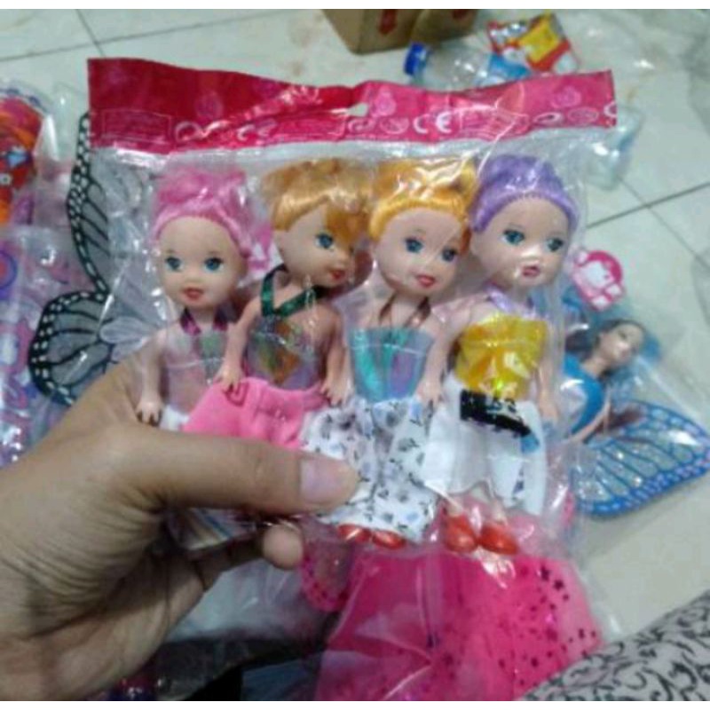 MAINAN ANAK CEWEK BONEKA BERBIE KECIL ISI 4 PCS DAN 6 PCS