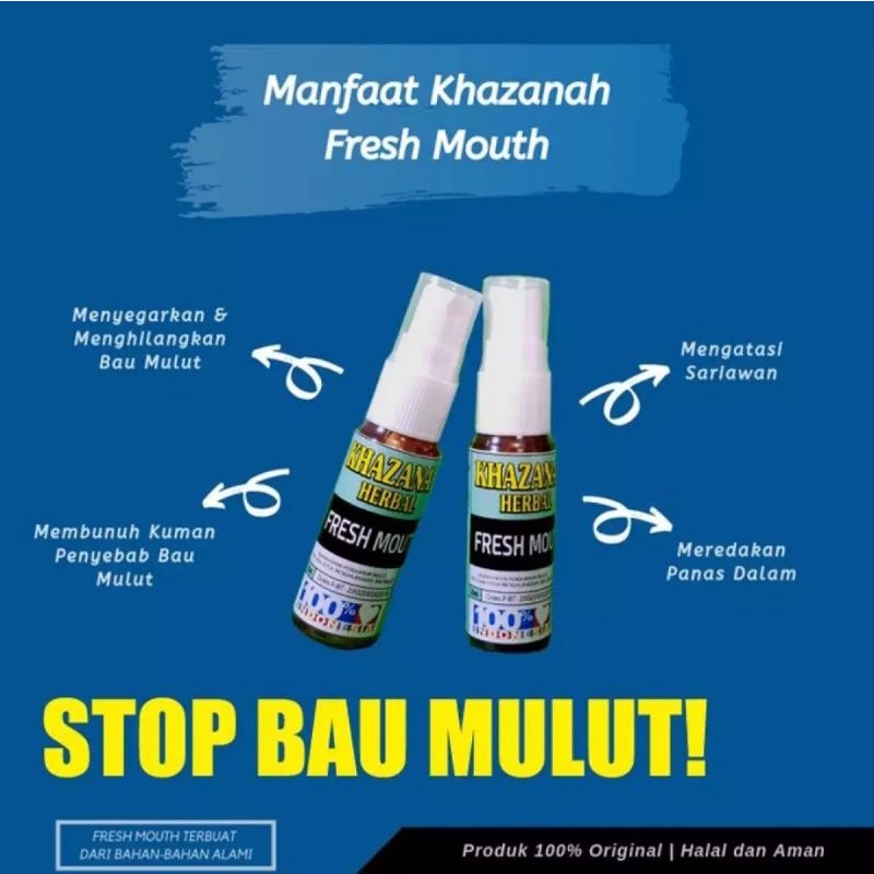 PENGHILANG BAU MULUT KHAZANAH FRESH MOUTH SPRAY HERBAL