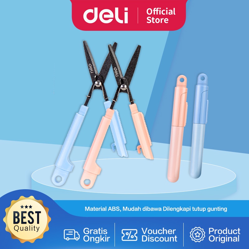 

Deli Portable Scissors Gunting Portabel Warna Pink Biru 77761