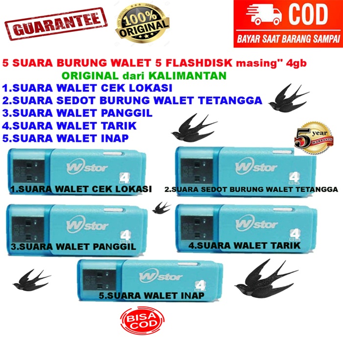 SUARA PANGGIL, TARIK, INAP BURUNG WALET 3 flashdisk Bird's Nest