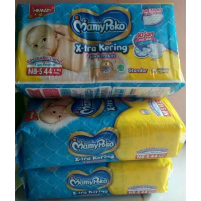 Mamypoko Perekat NB - S 44 popok newborn NBS pempers standart bayi diapering baby baru Lahir