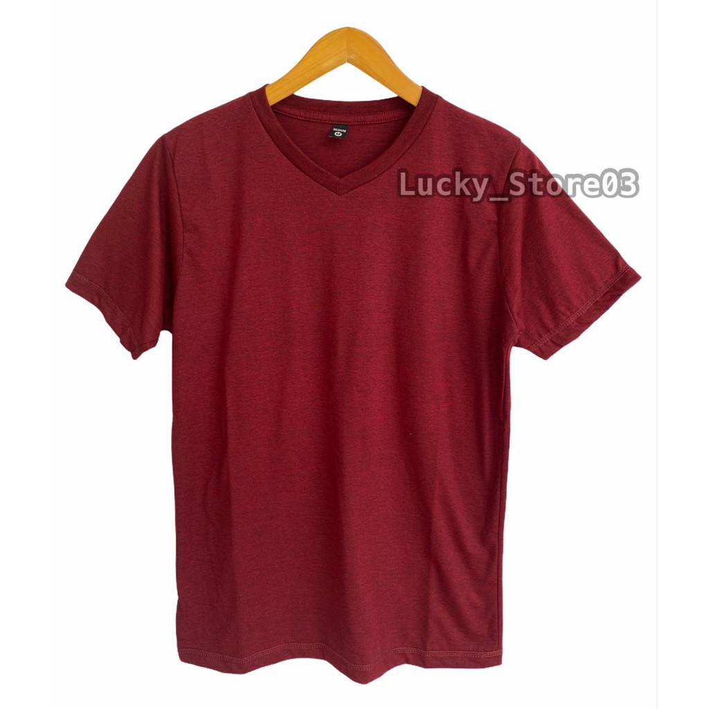 Kaos Polos Kerah VNECK Maroon Misty