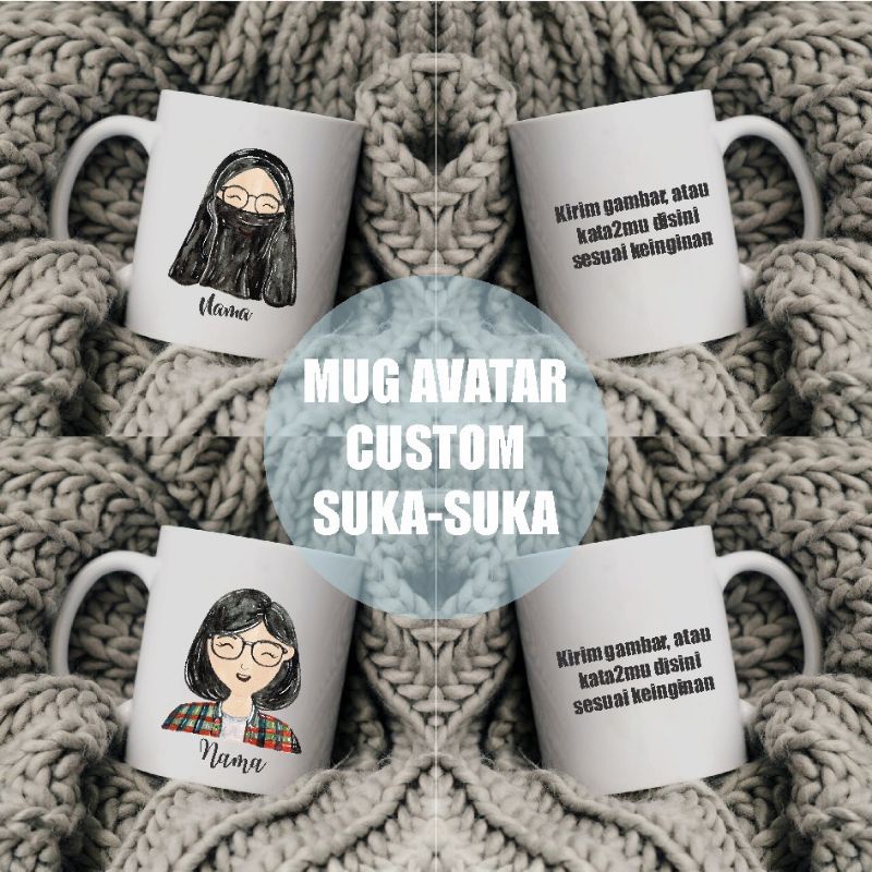 

MUG AVATAR premium // bisa custom tulisan dan nama