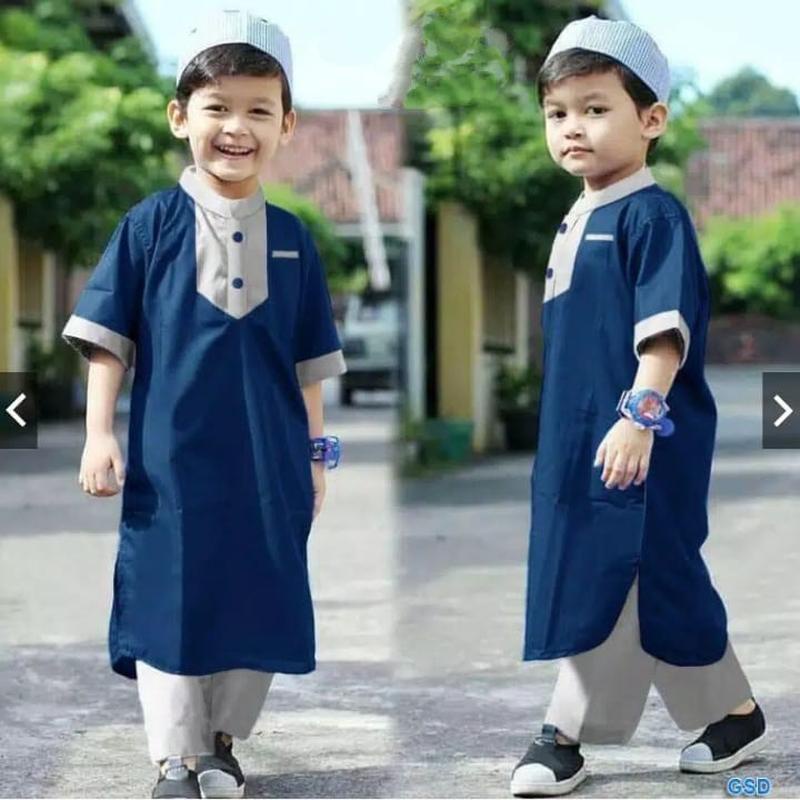 St Baju Setelan Koko Kurta Lebaran Anak Laki Cowok Usia 4-6Th Murah Kekinian Terbaru 2021 Bhn Katun 
