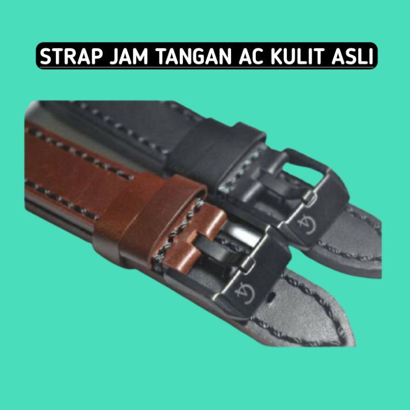 Strap Jam Tangan AC Kulit Asli Premium Tali Strap Jam Tangan Alexandre Alexander Christie Asli Kulit