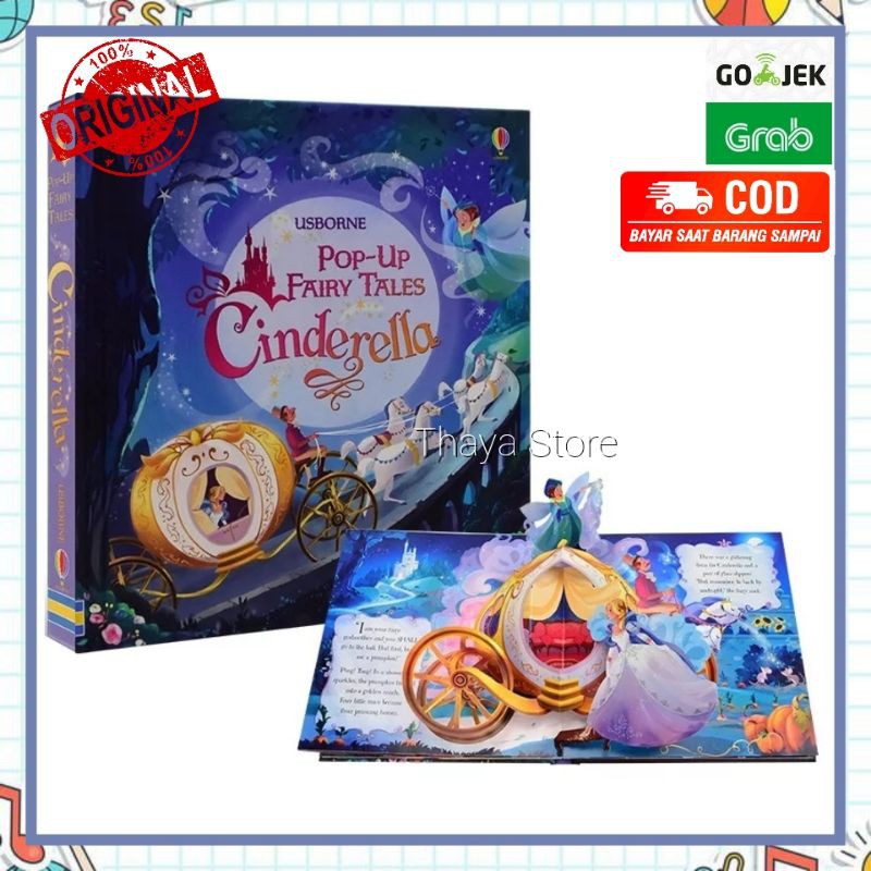 Usborne pop up fairy tales cinderella - buku import anak - buku cerita anak - buku dongeng