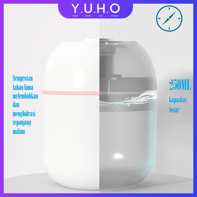 YUHO Diffuser humidifier mobil portable essential oil reed hampers safe care aromatheraphy pembersih udara Pelembab minyak esensial aromaterapi parfum pengharum uap ruangan air purifier penyejuk infuser minimisk-5