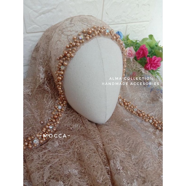 (COD) Veil abstrak/Slayer pengantin/aksesoris pengantin/hijab pengantin