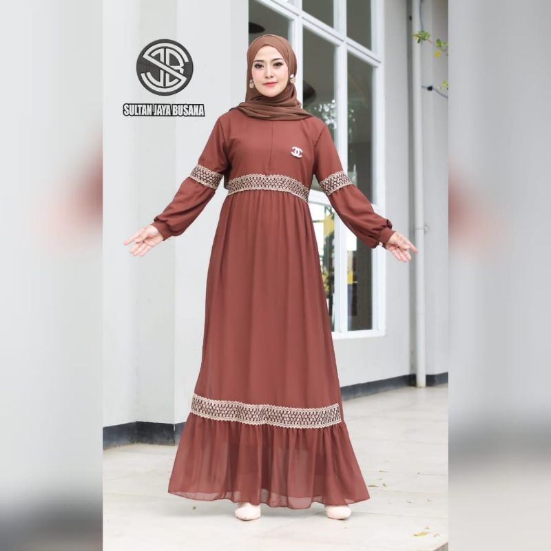 Danita maxy // UKURAN JUMBO + STANDAR  L,XL,XXL // gamis ceruty babydol