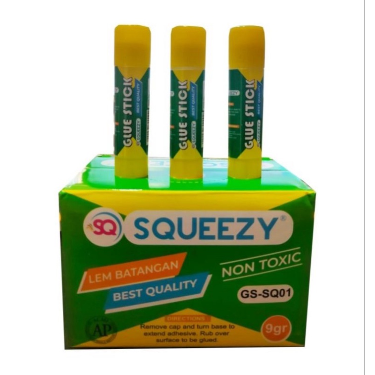 

1Pak Isi 12 Pcs SQUEEZY GLUE STICK GS-SQ01 Lem Kertas