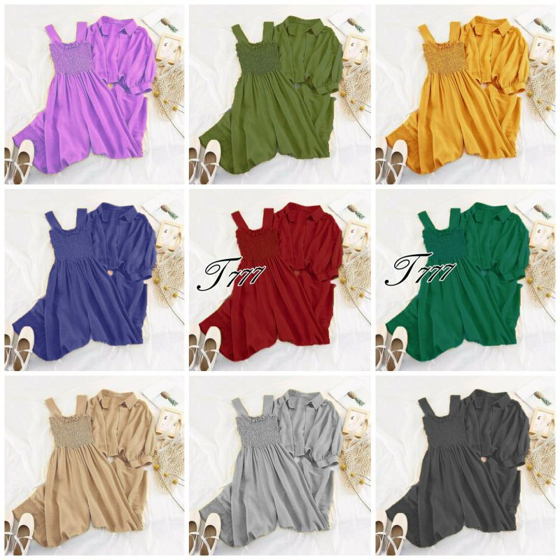 Set Jumpsuit Laciela 2in1/Fashion Wanita (Jumpsuit+Outer)