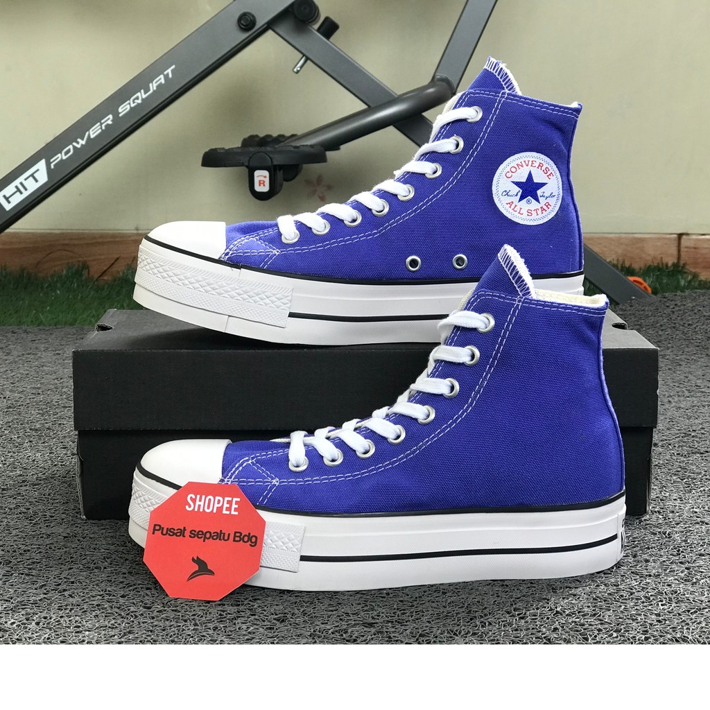 Sepatu Converse Hak Tinggi Platform Navy Ice Blue