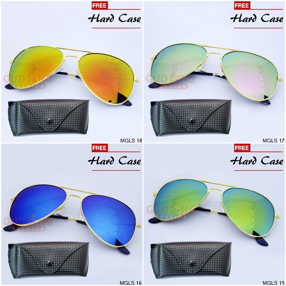 Kacamata Anti Silau Aviator Bonus Kotak Banyak Pilihan Warna - MGLS (COMB)