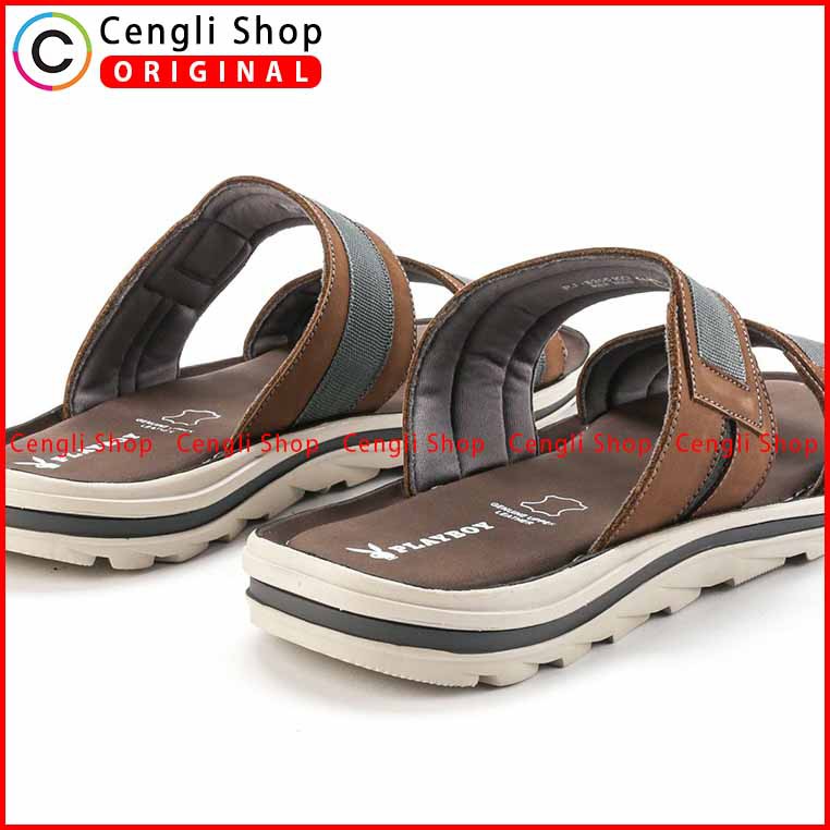 SANDAL PLAYBOY SLIDE CASUAL PRIA ORIGINAL KULIT ASLI ORI TERBARU PLZ3