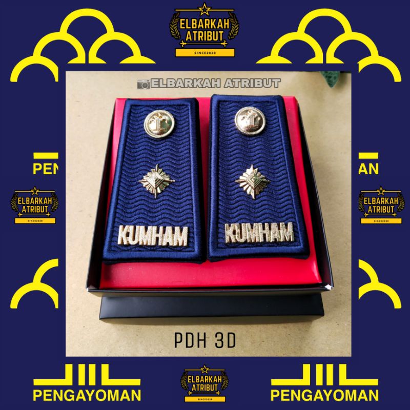 PANGKAT PDH KUMHAM 3D TERBARU WARNA ABU / TANDA PANGKAT KEMENKUMHAM / PENGAYOMAN / LAPAS pangkat pdh kumham bordir terbaru warna abu