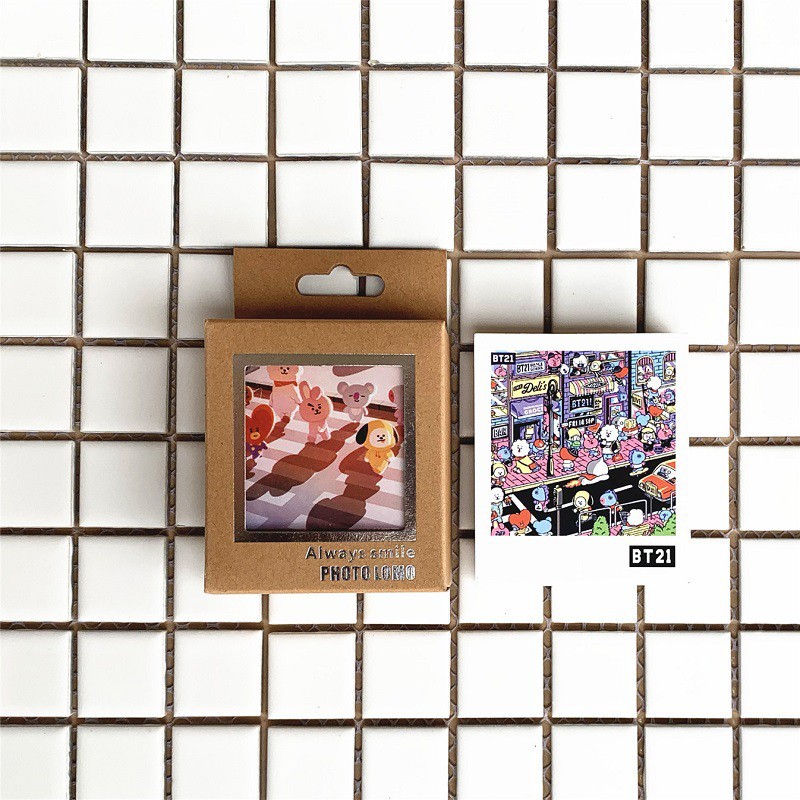 [Bayar Di Tempat]K-Pop Kartu LOMO Foto Paper Pink photocard BTS bt21