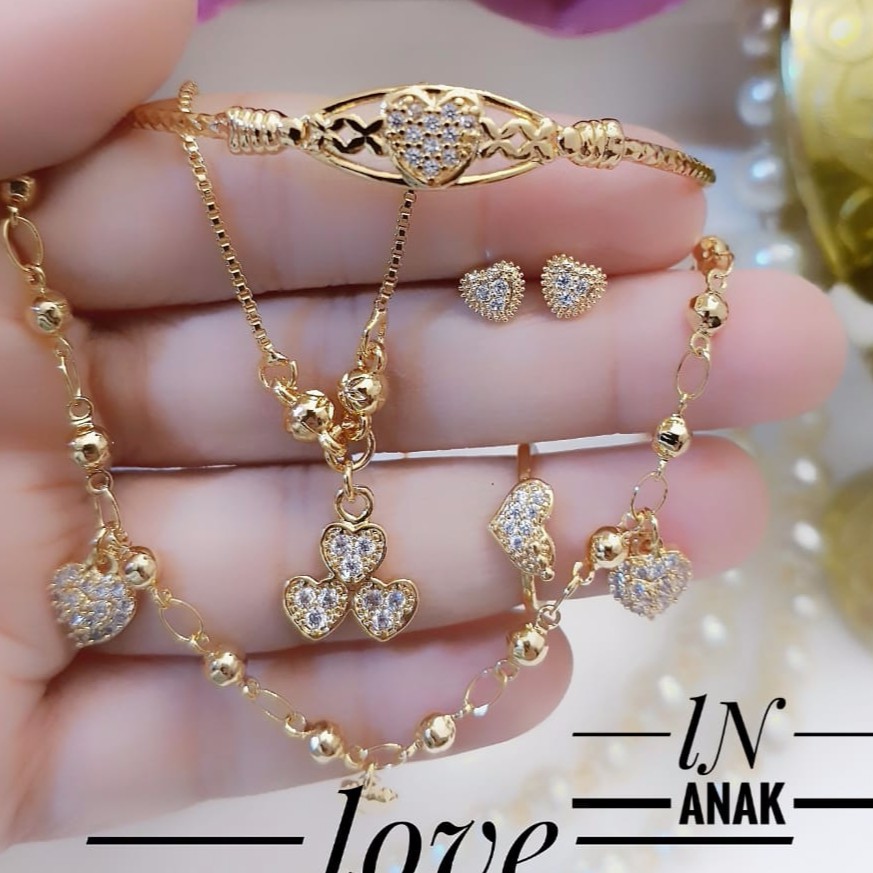 Xuping set perhiasan anak lapis emas 18k 2801i