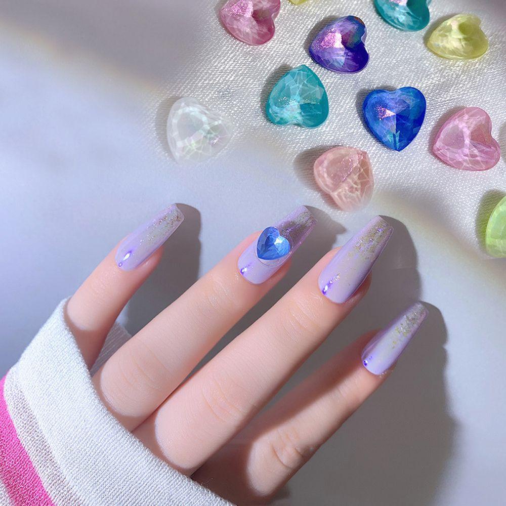 AUGUSTINA Agustina Nail Art Rhinestones Aurora 10 Pcs Mocha Wanita Membuat Perhiasan Permata Menunjuk Bawah Shiny Kristal Nail Charms