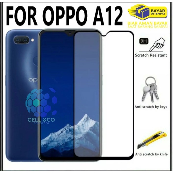 Tempered Glass Full HD OPPO A12 Anti Gores Premium Screen Protector Pelindung Layar OPPO A12