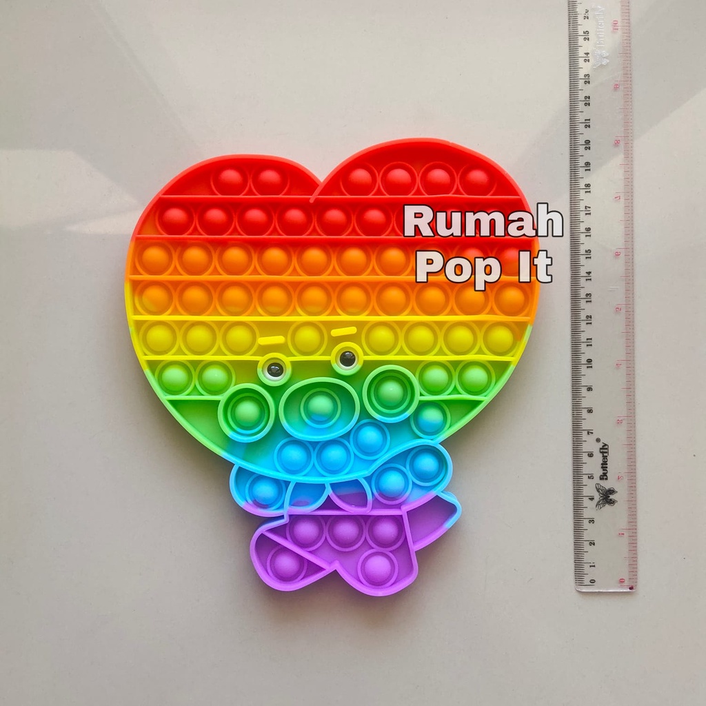 Pop It Fidget Toys BT21 TATA RAINBOW / Fidget Pop It Squishy / Mainan Pop It BTS Taehyung V