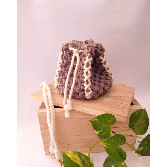 tas macrame / macrame bucket / macrame bag / tas / mini bag