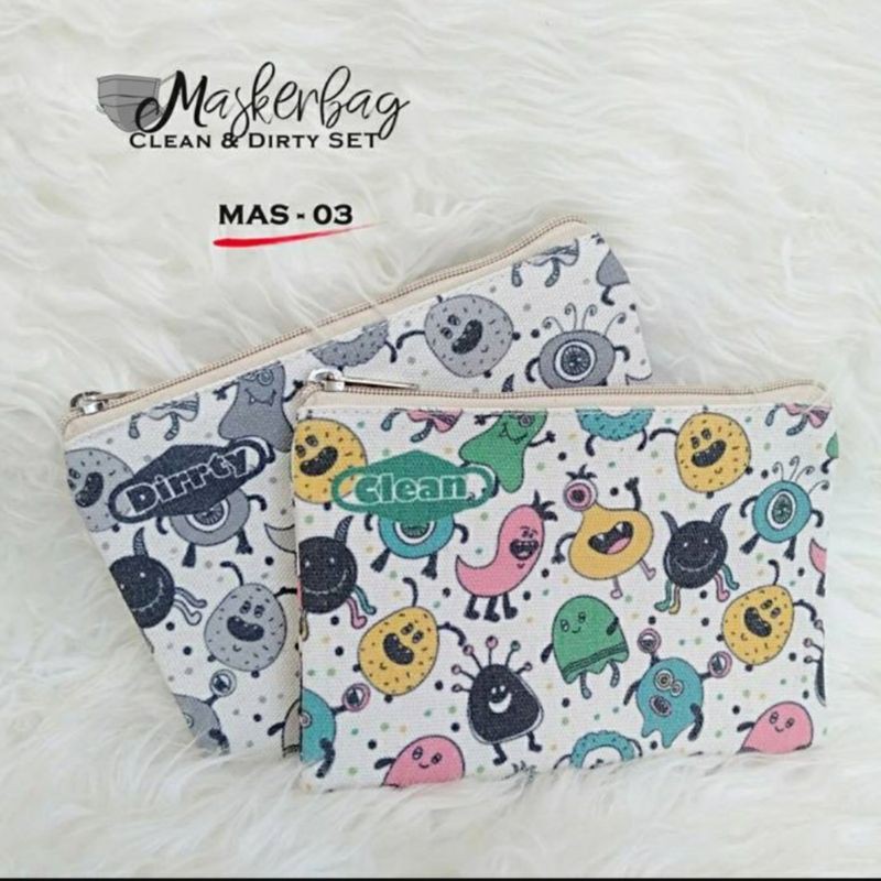 

Maskerbag (2 PCS) SET MAS-03 Pouch Canvas Vintage 14 x 20 cm Cream