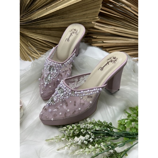 Rafaizoutfit sepatu wanita angela lavender tinggi 9cm tahu