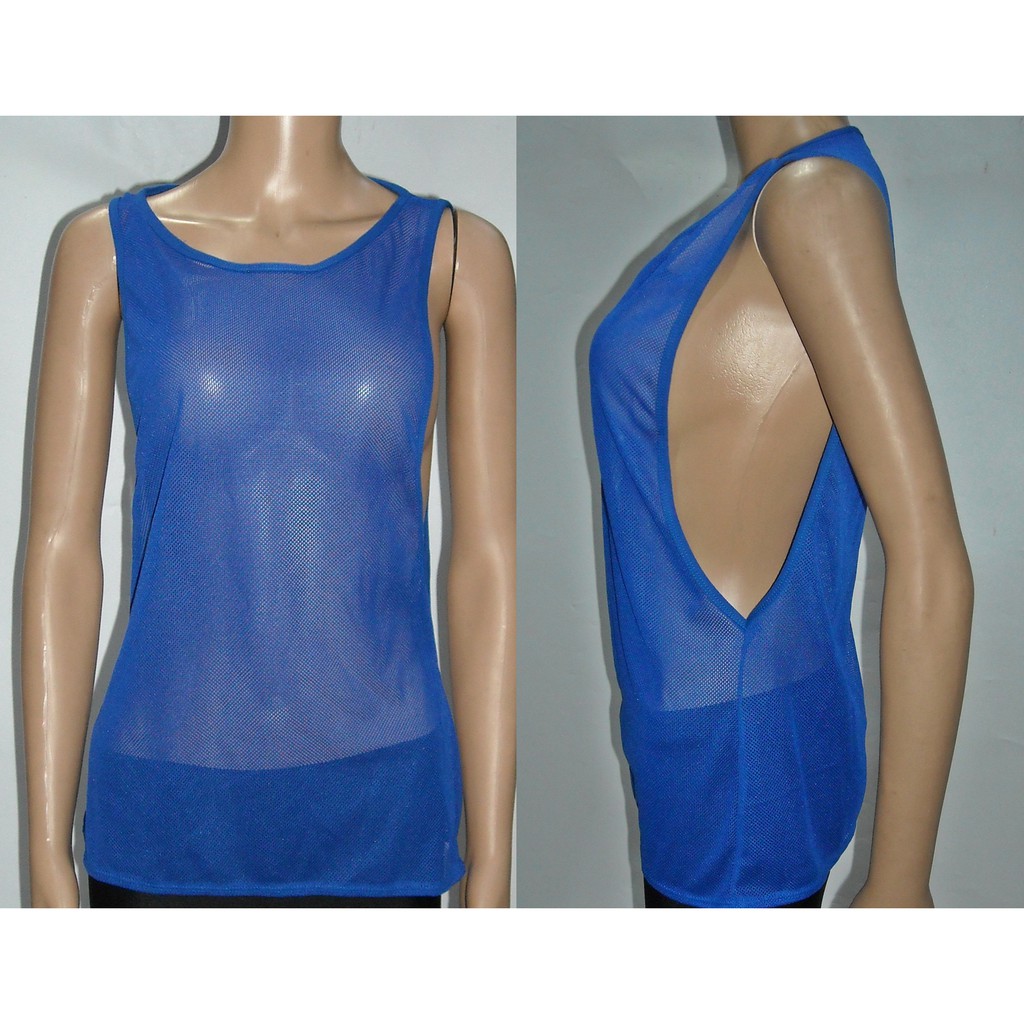 Tanktop Outer Jala jaring untuk Senam Zumba Yoga