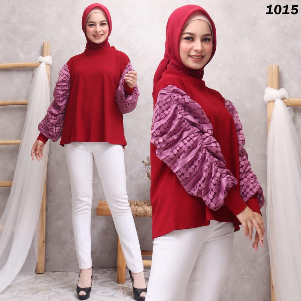 Blouse Premium 1015HW BLUS MARSHA WANITA ORIGINAL BLOUSE IMPORT MUSLIM KAOS ARMANI IMPORT