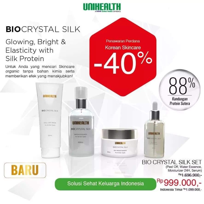 Biocrystal silk skincare unihealht soho jakarta selatan