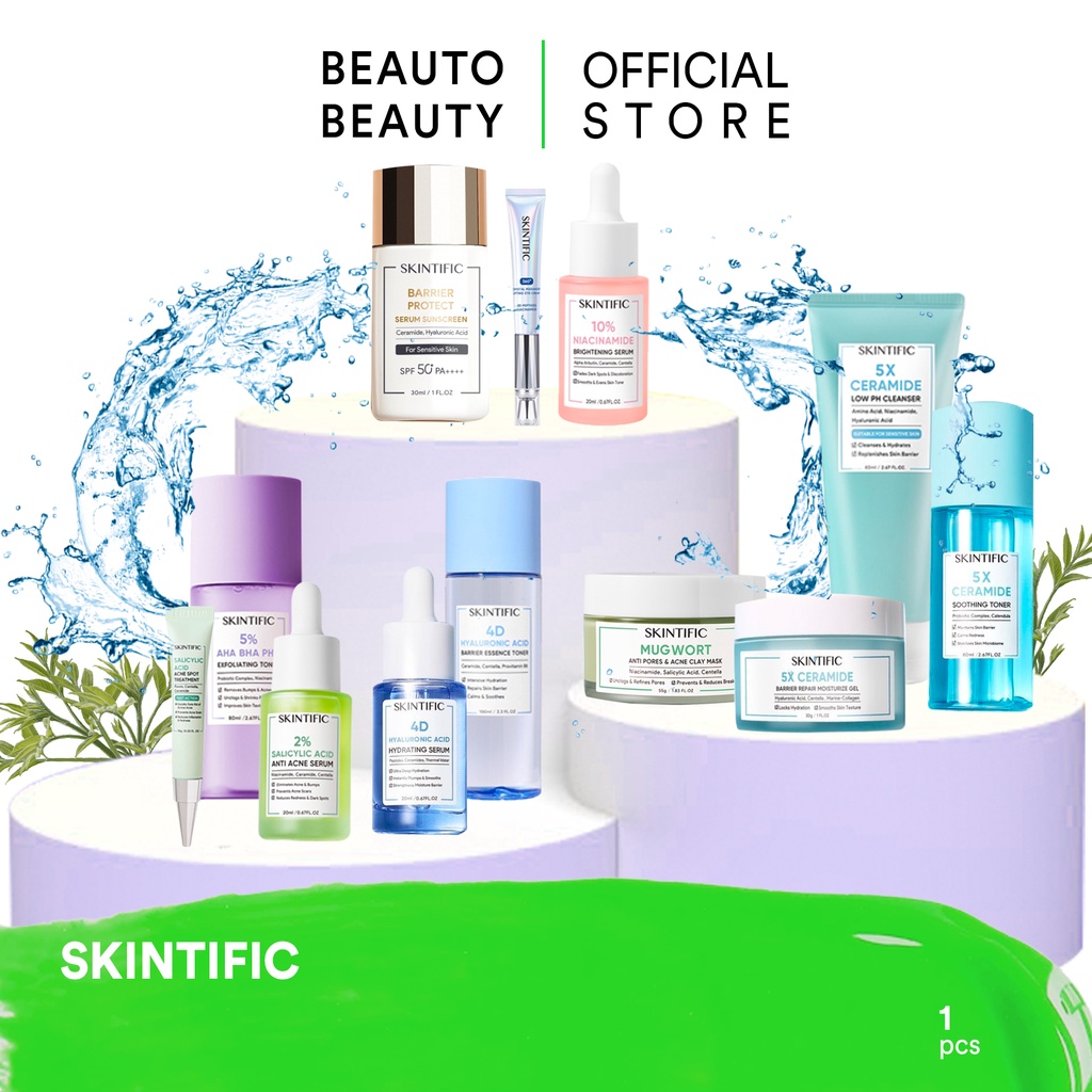 SKINTIFIC / Canada Facial Wash Cleanser Essence Mist Toner Serum Day Night Eye Cream Sunscreen Moist
