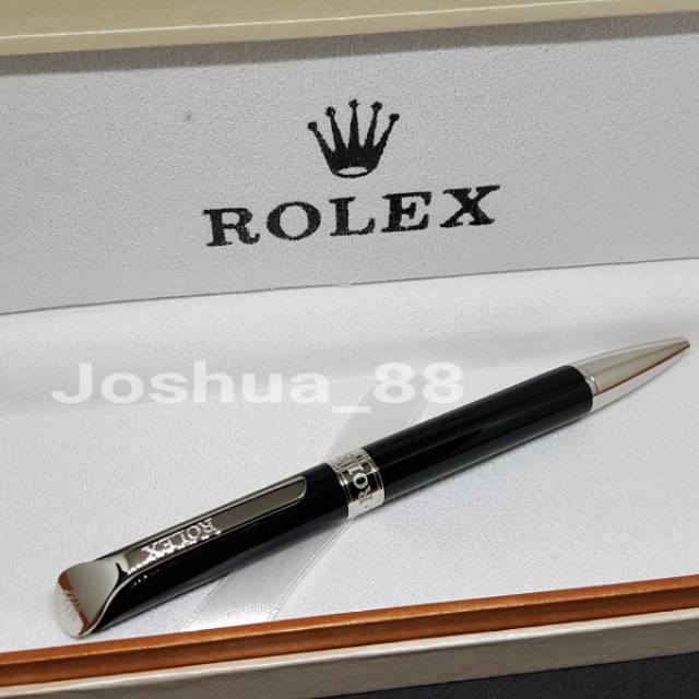 

Pulpen Ballpoint Mewah Rolex Putar Hitam Silver