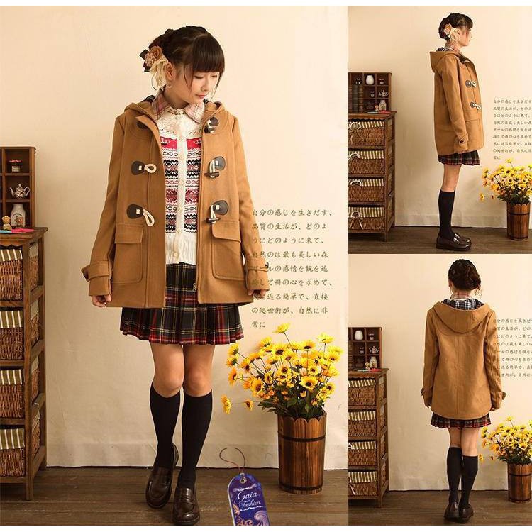 Japan Student Coat (Cream)  jaket jepang anime hoodie sekolah