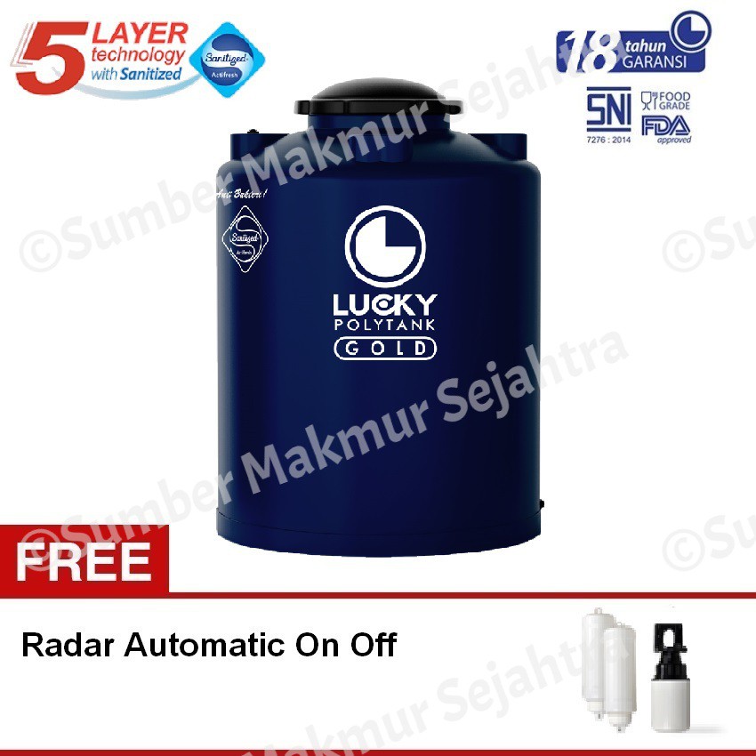 Tangki air / Tandon / Toren Lucky Polytank Gold Sanitized 5000 Liter - LAB 550