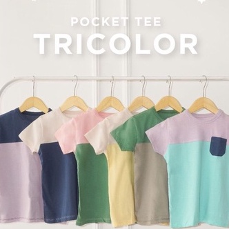 Little Palmerhaus Pocket Tee Tricolor - Kaos Bayi dan Anak Usia 1, 2, 3 Tahun