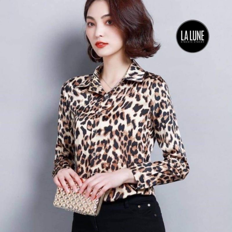 KEMEJA LALUNE LEOPARDDD OVERSIZE 100% ORIGINAL IMPORT BANGKOK