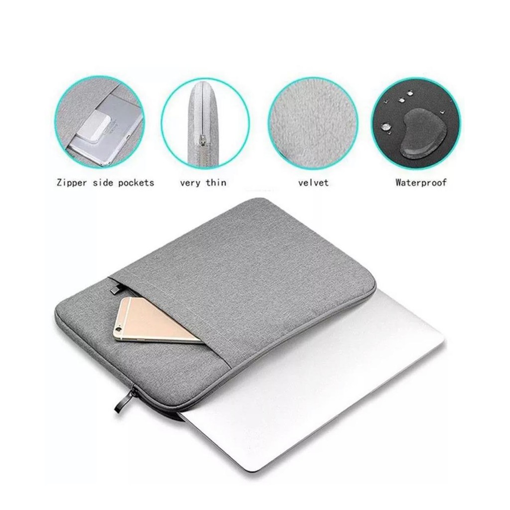 Tas Laptop Macbook Softcase Sleeve Nylon Size 13 - 14 inch