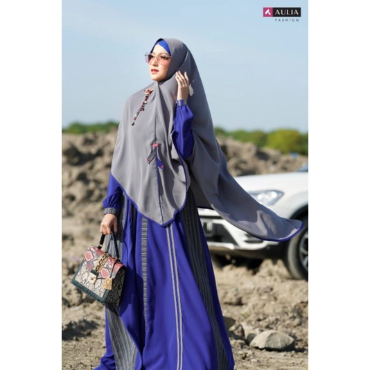Set Gamis Sultan 11 Blue Shapire By Aulia Fashion