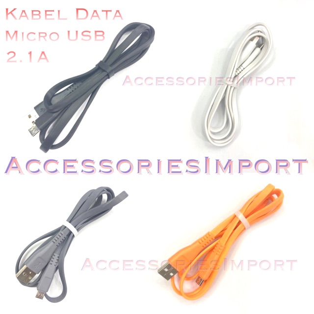 Kabel Data Micro USB / Andorid / Type C / Iphone / Kabel Charger 2.1A Panjang 1Meter