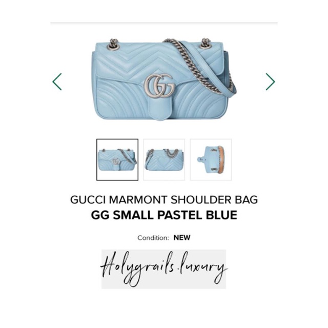 Gucci GG Marmont Shoulder Bag Matelasse Small Pastel Blue