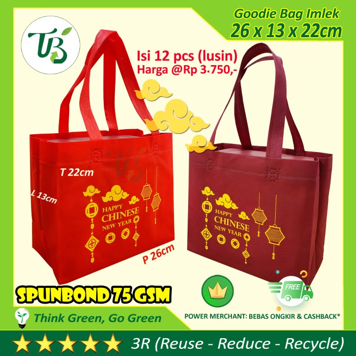 

BAYAR DITEMPAT Tas Kue 26x13 Imlek Kue Keranjang Brownies Bolu Pudding Bukan Paperbag - Merah